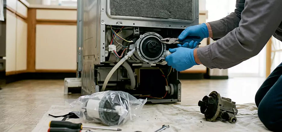 Dishwasher Motor Pump Replacement in Barnstable